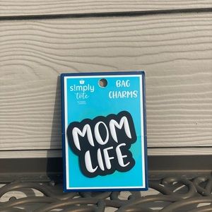 Simply Southern Bogg Bag Black & White MOM LIFE Charm with metal back old style